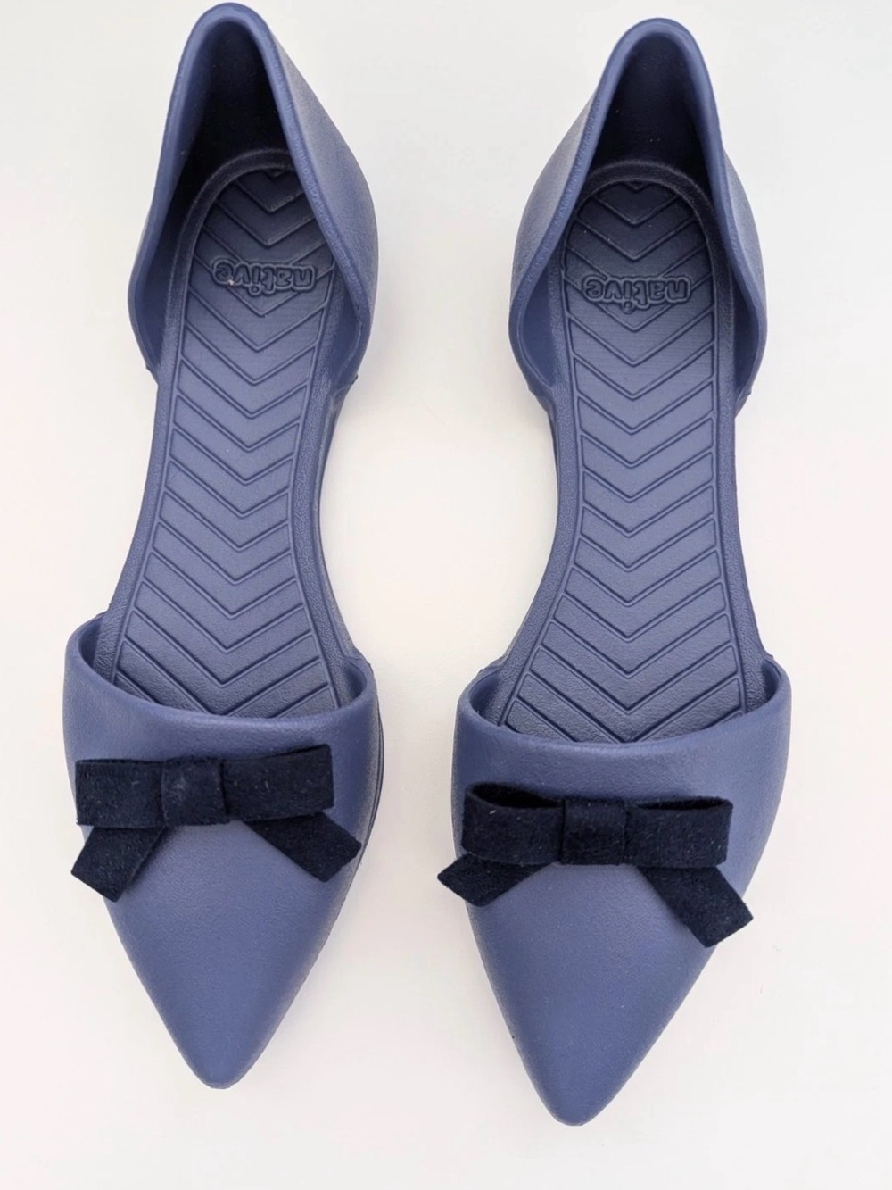 Native x Beth Richards Audrey Bow d'Orsay Flats Blue Waterproof Beach Summer 8